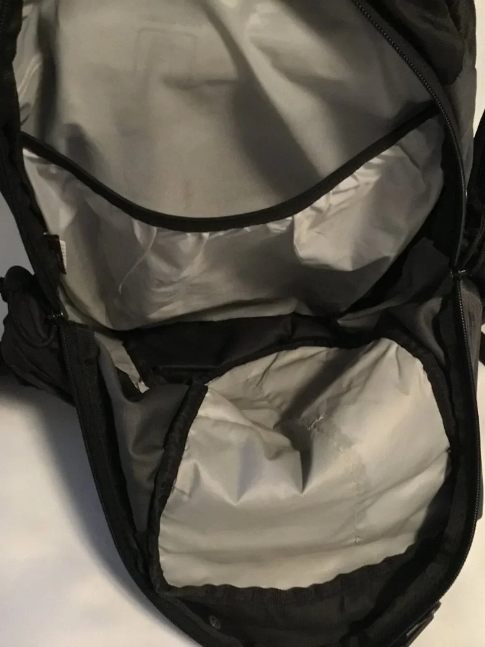 Fox Racing Motocross Large Backpack Black Grey Padded Straps Rubber Logo